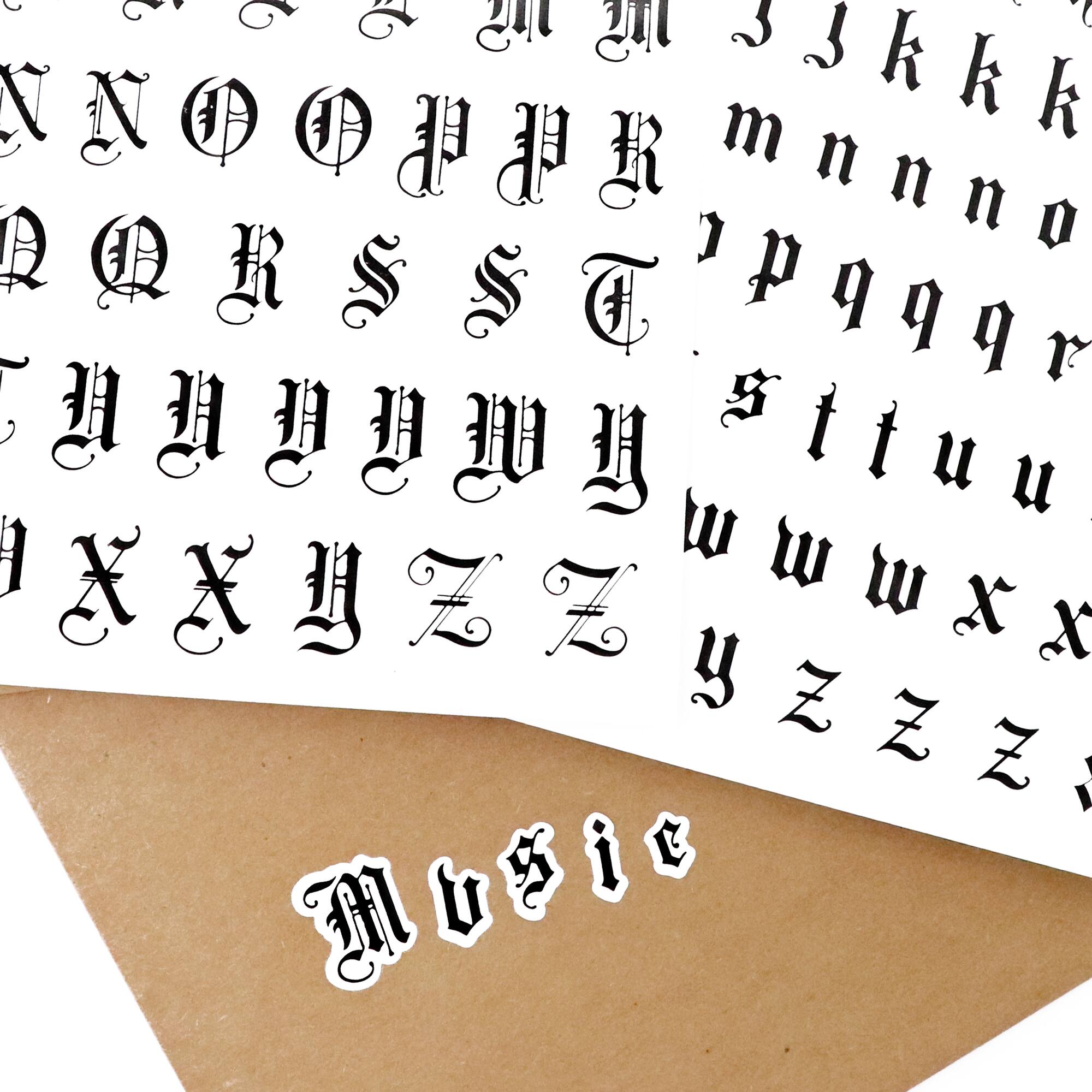 Black Gothic Letter Stickers by Recollections™